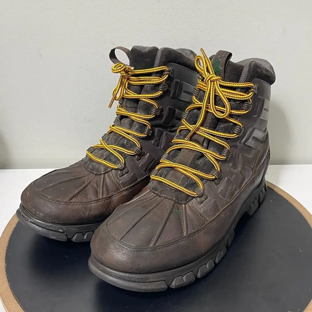 Polo‎ Ralph Lauren Ranger Boots Men Size 11 Rugged Leather Duck Brown Elthon 90s